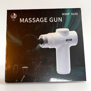 SMS Massage‎ Gun 4 Heads USB Rechargeable Lithium Battery White MSRP $169